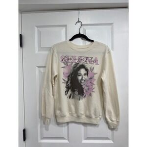 Selena Quintanilla Como la Flor Graphic Sweatshirt‎ Cream Womens Small